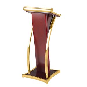 Bục đứng phát biểu sự kiện viền inox vàng