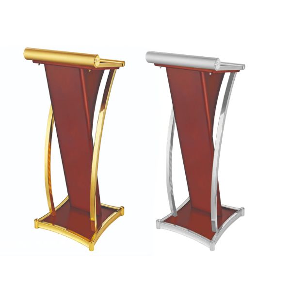 Bục phát biểu thép sơn tĩnh điện viền inox