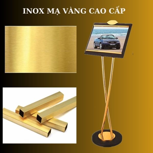 Bảng menu inox mạ vàng hành tinh xanh