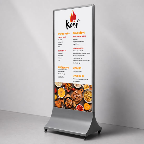 Bảng Standee di động inox ghi đen