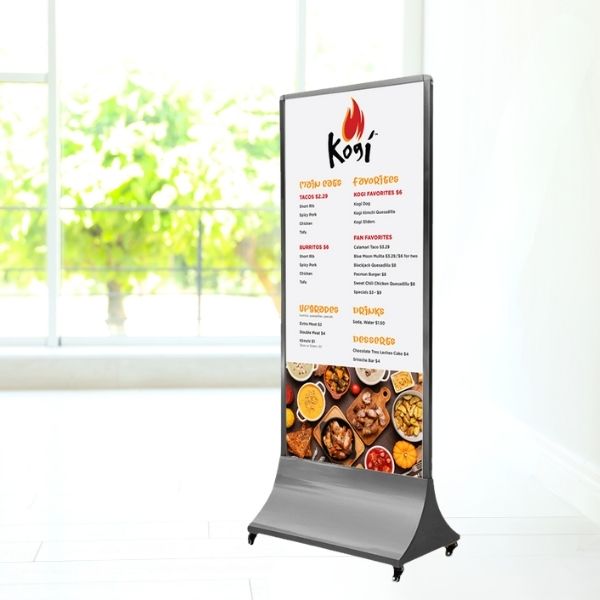Bảng Standee di động inox ghi đen