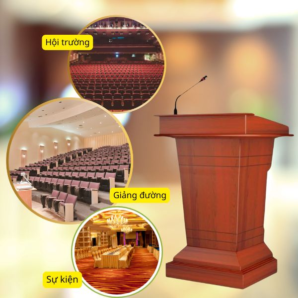 Bục phát biểu đơn giản bằng gỗ MDF