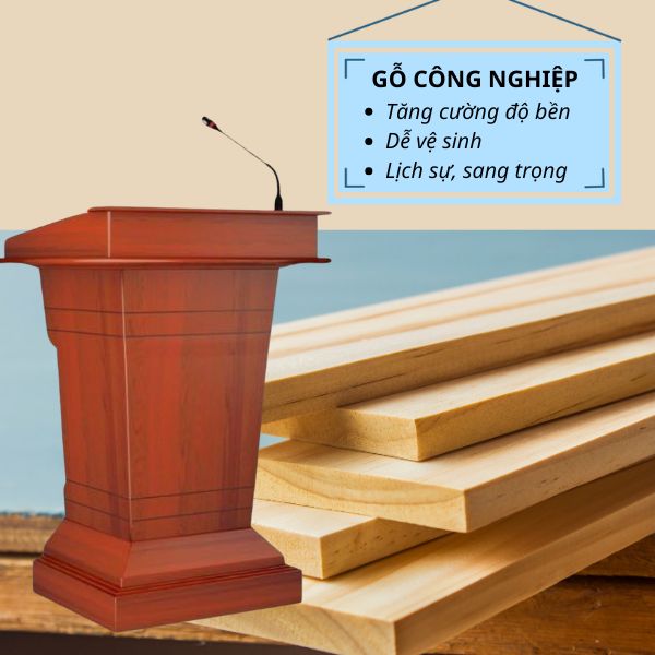 Bục phát biểu đơn giản bằng gỗ MDF