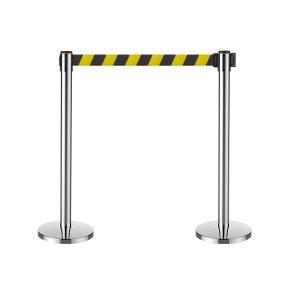 Cột chắn inox dây rút màu vàng đen