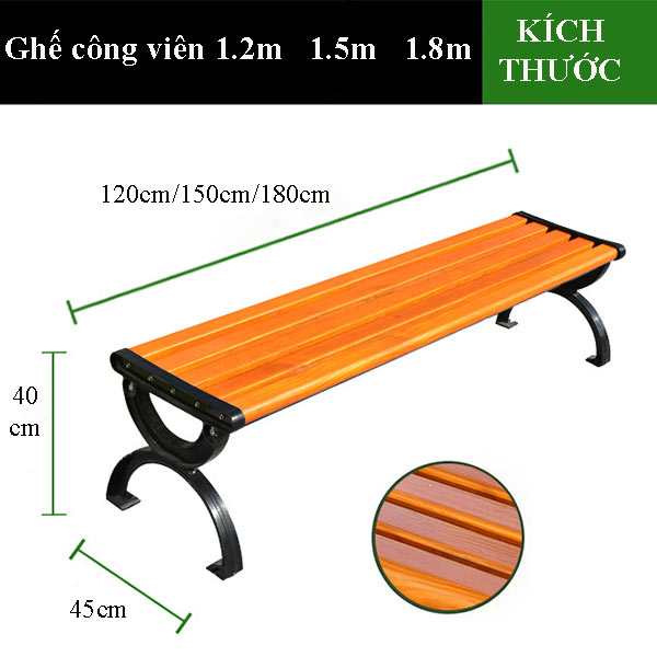 ghế băng công viên bằng gỗ