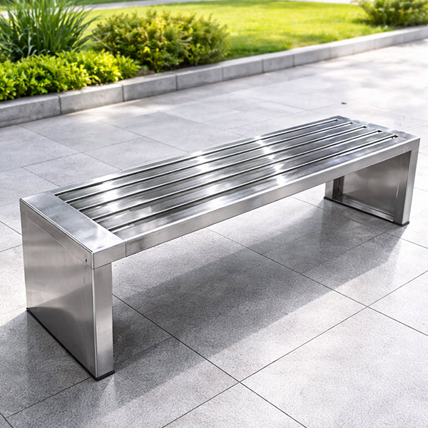 Ghế băng inox không tựa công viên