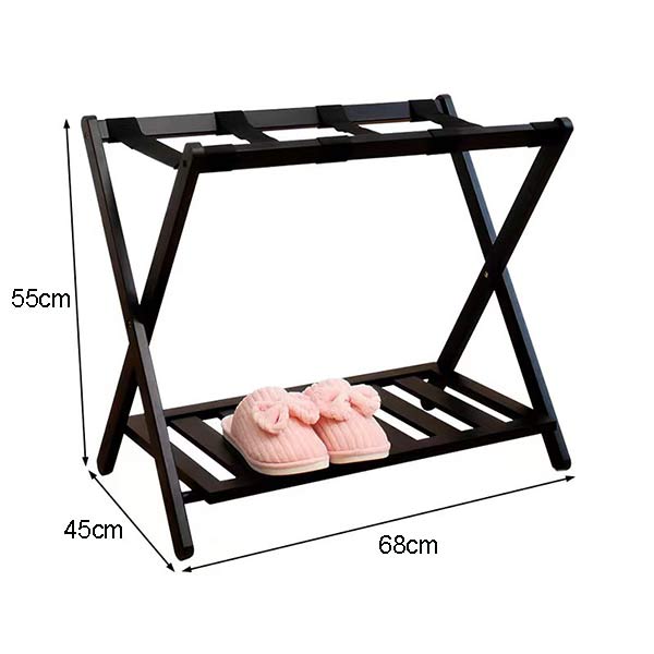 Giá để hành lý gấp gọn bằng gỗ – Kệ để vali gỗ gấp gọn