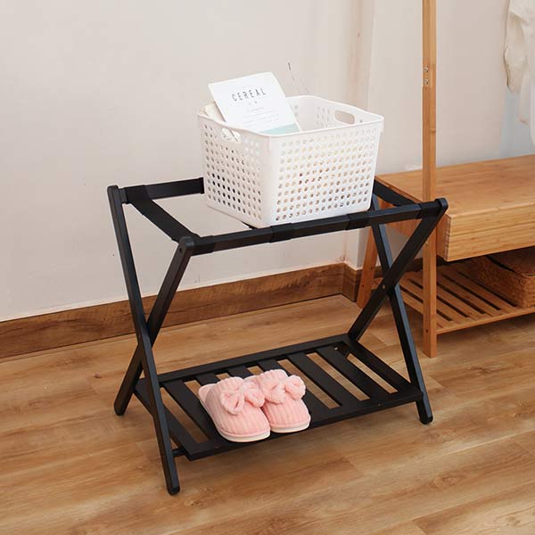 Giá để hành lý gấp gọn bằng gỗ – Kệ để vali gỗ gấp gọn