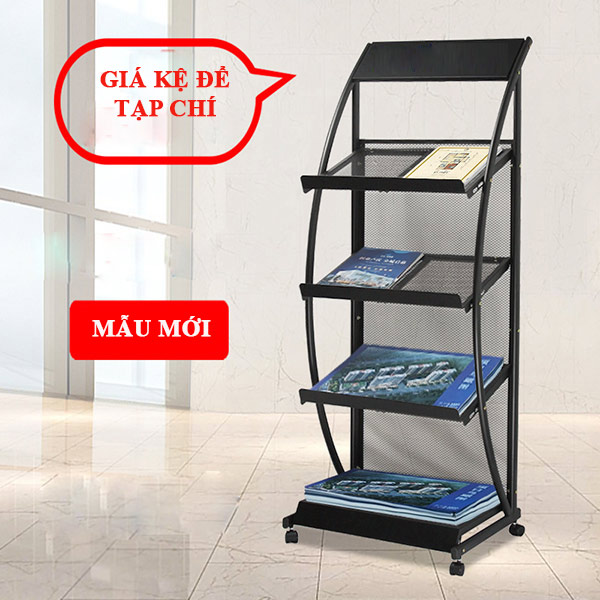 Giá để tạp chí thép phun sơn