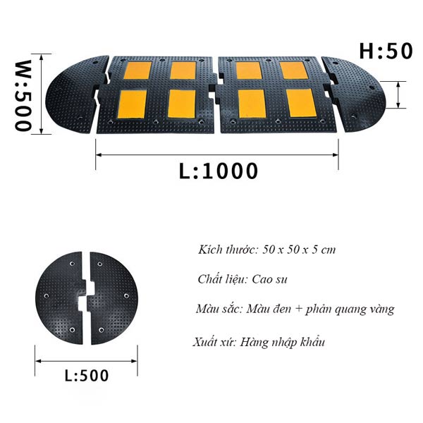 Gờ giảm tốc tầng hầm có phản quang