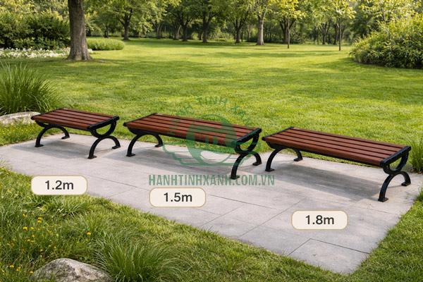 Kích thước ghế băng không tựa loại nhựa giả gỗ