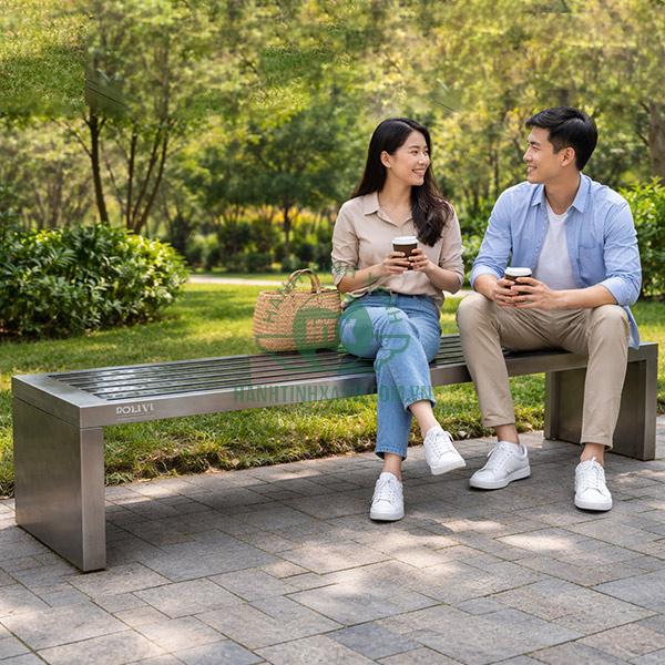 Ghế băng inox không tựa ngoài trời