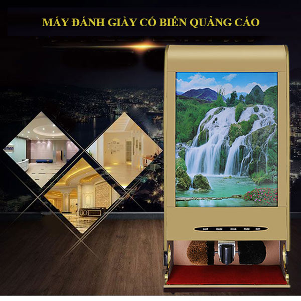 Máy đánh giày có bảng quảng cáo tự động