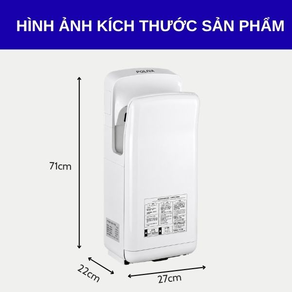 Máy sấy tay khô tự động Poliva công suất 2000W