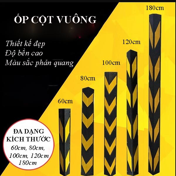 Ốp cột vuông cao su phản quang