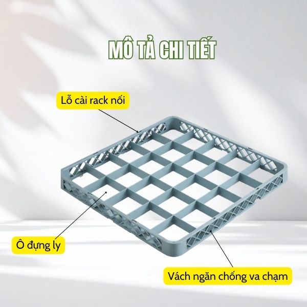 Rack nối đựng ly cốc 25 ngăn giá rẻ, hàng có sẵn