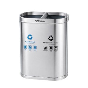 Thùng đựng rác inox 2 ngăn không nắp