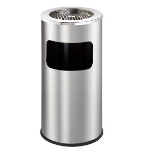 Thùng đựng rác inox có gạt tàn tròn Ø30cm