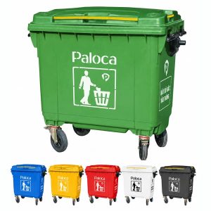 Thùng đựng rác nhựa 660L lít lớn, to 4 bánh xe HDPE Composite giá rẻ