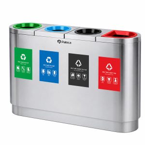 Thùng phân loại rác bằng inox 4 ngăn