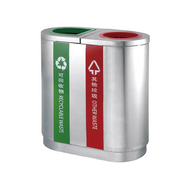 Thùng rác 2 ngăn inox cao cấp trong nhà, ngoài trời giá tốt nhấ