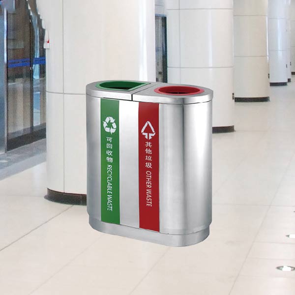 Thùng rác 2 ngăn inox cao cấp trong nhà, ngoài trời giá tốt nhấ