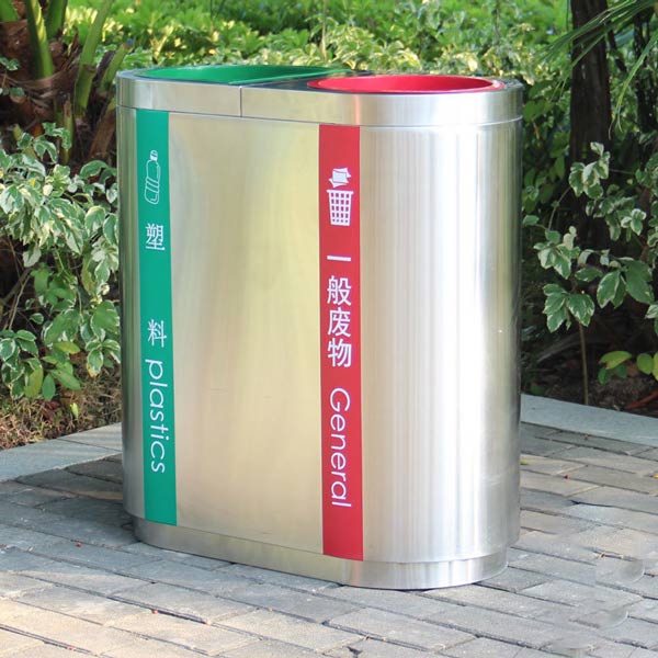 Thùng rác 2 ngăn inox cao cấp trong nhà, ngoài trời giá tốt nhấ