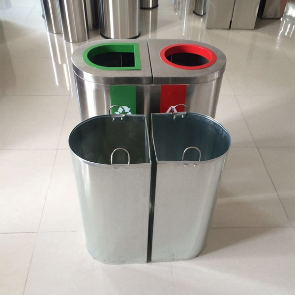 Thùng rác 2 ngăn inox cao cấp trong nhà, ngoài trời giá tốt nhấ