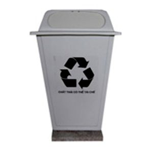 Thùng rác composite màu trắng bạc