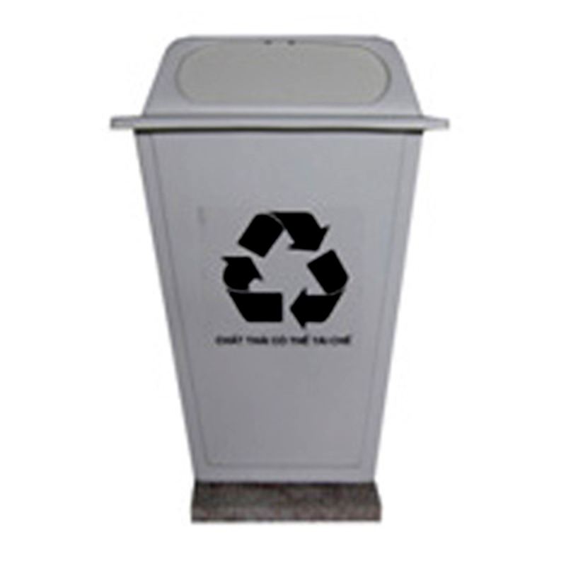 Thùng rác composite màu trắng bạc