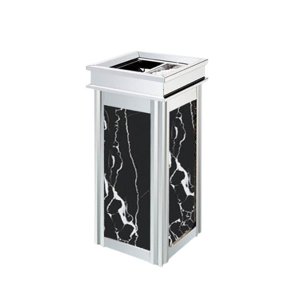 Thùng rác đá cửa xả rác ở trên