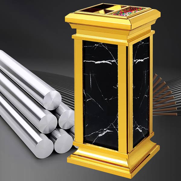 Thùng rác đá hoa cương có gạt tàn thuốc