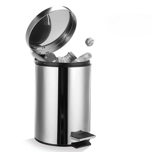 Thùng rác đạp chân tròn 12L inox 304 cao cấp, tuổi thọ cao