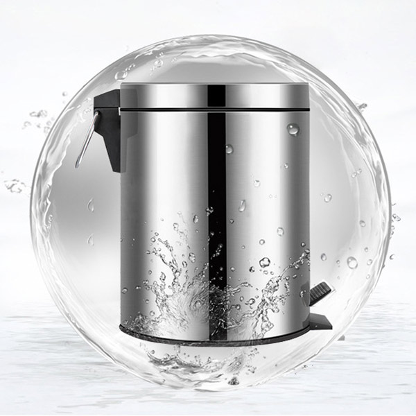 Thùng rác đạp chân tròn 12L inox 304 cao cấp, tuổi thọ cao