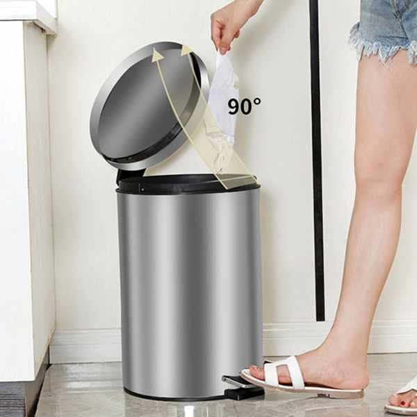 Thùng rác đạp chân tròn 20L inox