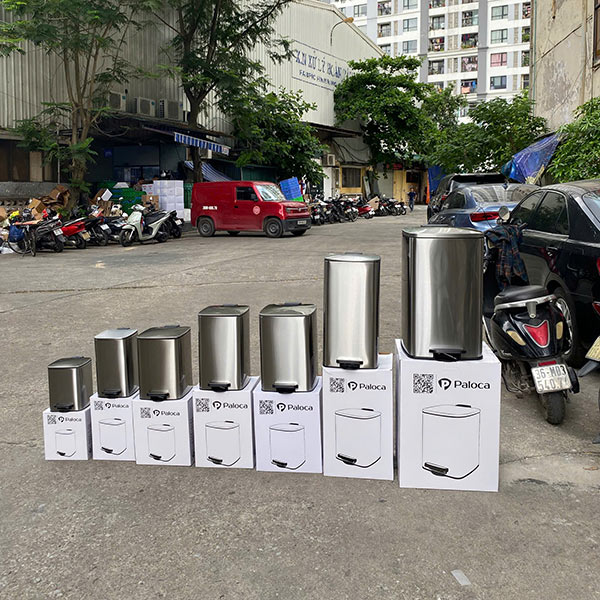 Thùng rác đạp chân vuông inox cao cấp