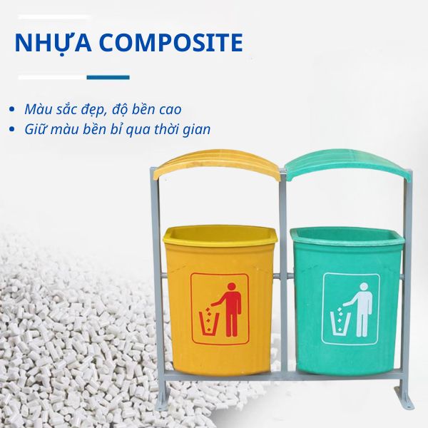 Thùng rác đôi composite ngoài trời
