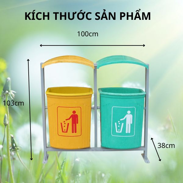 Thùng rác đôi composite ngoài trời