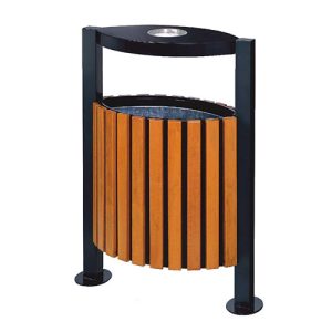 Thùng rác gỗ ngoài trời có gạt tàn TLHTSOD-47