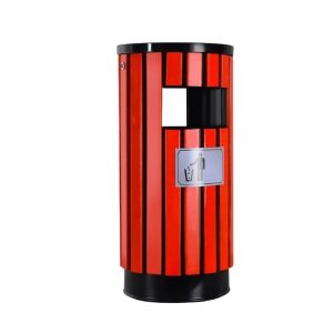 Thùng rác gỗ tròn có gạt tàn