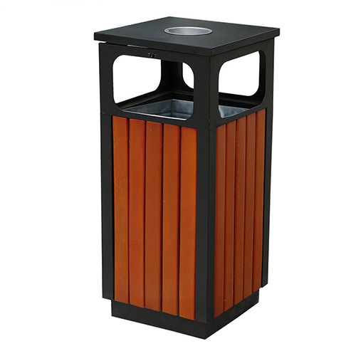 Thùng rác gỗ vuông ngoài trời