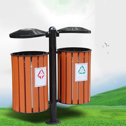 Thùng rác gỗ treo đôi