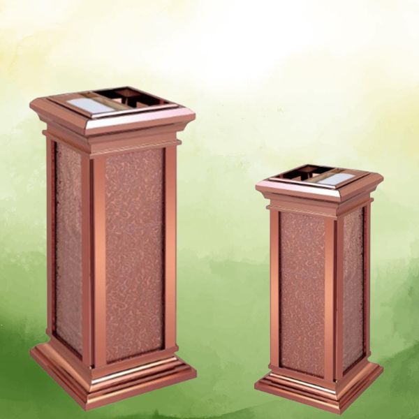 Thùng rác hợp kim nhôm có gạt tàn