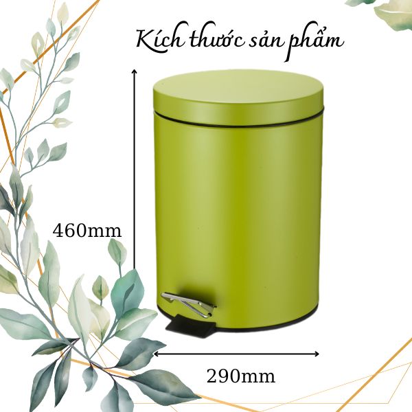 Thùng rác inox 20l sơn xanh