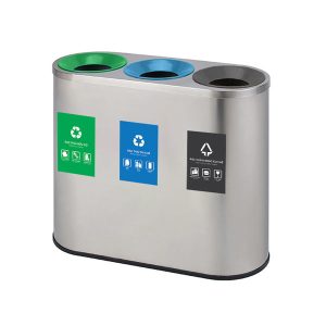 Thùng rác inox 3 ngăn không nắp