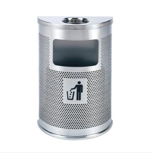 Thùng rác inox bán nguyệt có gạt tàn