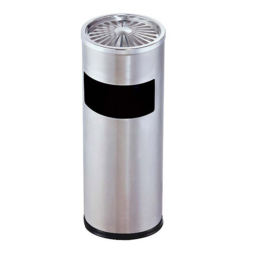 Thùng rác inox có gạt tàn thuốc lá