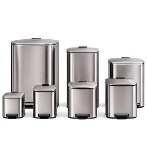 Thùng rác inox đạp chân vuông cao cấp