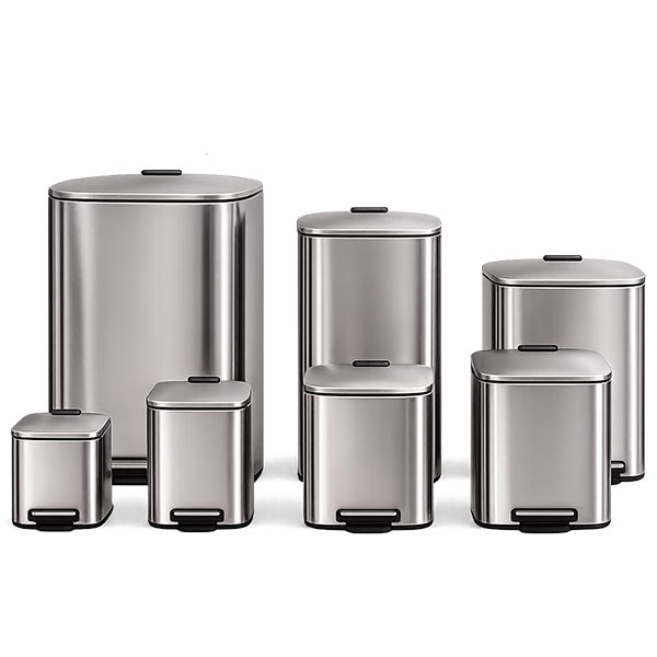 Thùng rác inox đạp chân vuông cao cấp