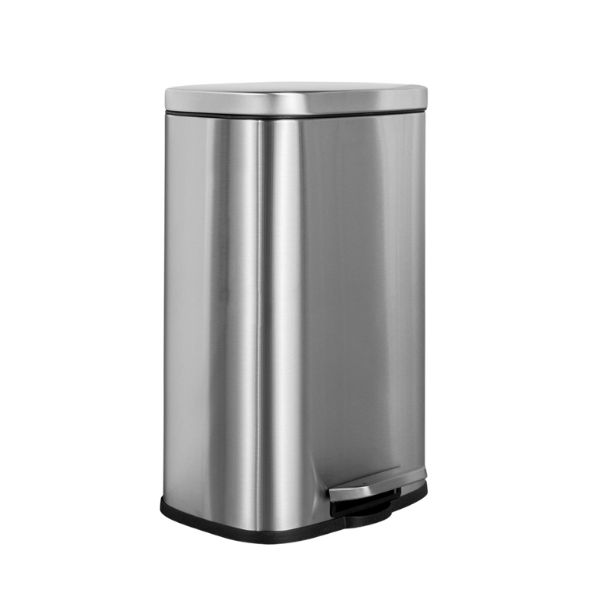 Thùng rác inox đạp chân vuông 50L cỡ lớn, tiện nghi – GIÁ TỐT